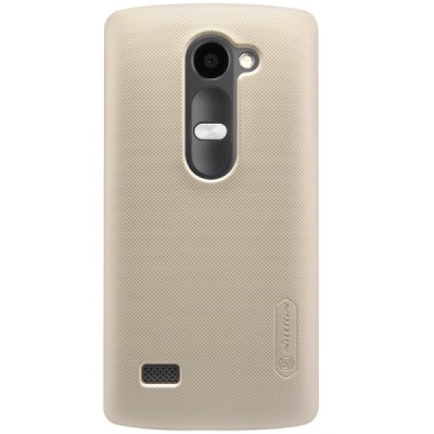 LG Leon G4 LTE (H340, H320) Nillkin Frosted Shield auksinis plastikinis dėklas + apsauginė ekrano plėvelė / Priedai.lt