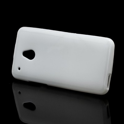HTC One mini Jelly Case balts cieta silikona (TPU) futrālis / Vacins.lv