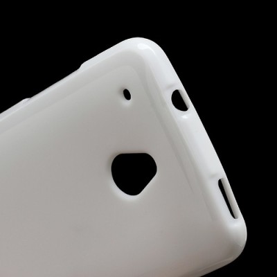 HTC One mini Jelly Case balts cieta silikona (TPU) futrālis / Vacins.lv