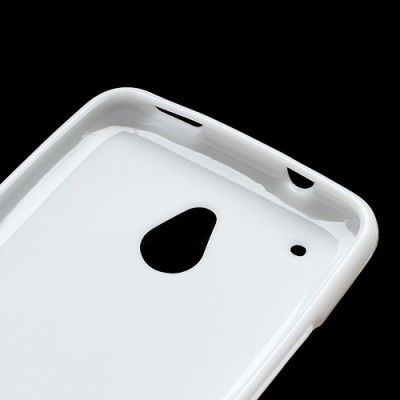 HTC One mini Jelly Case balts cieta silikona (TPU) futrālis / Vacins.lv