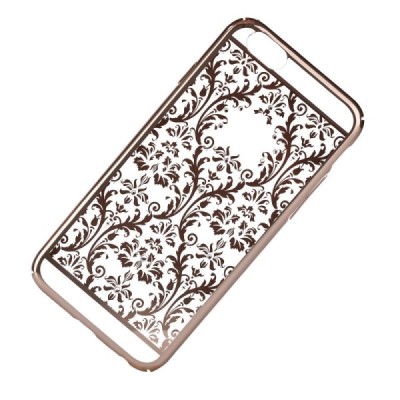 Apple iPhone 6S elegants Devia Crystal Baroque Swarovski dzidrs (caurspīdīgs) zelta plastmasas apvalks ar kristāliem / Vacins.lv