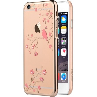 Apple iPhone 6S elegants Devia Crystal Magpie Swarovski dzidrs (caurspīdīgs) zelta plastmasas apvalks ar kristāliem / Vacins.lv