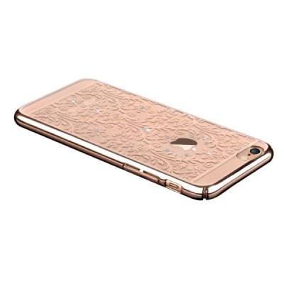 Apple iPhone 6S Plus elegants Devia Crystal Baroque Swarovski dzidrs (caurspīdīgs) zelta plastmasas apvalks ar kristāliem / Vaci