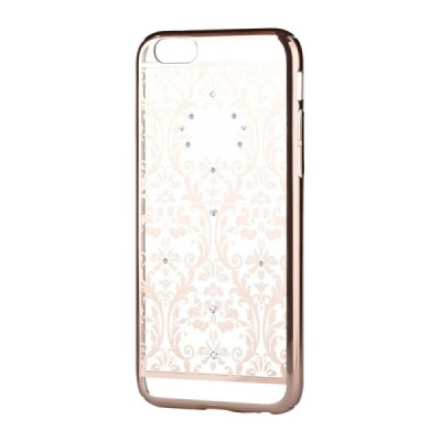 Apple iPhone 6S Plus elegants Devia Crystal Baroque Swarovski dzidrs (caurspīdīgs) zelta plastmasas apvalks ar kristāliem / Vaci