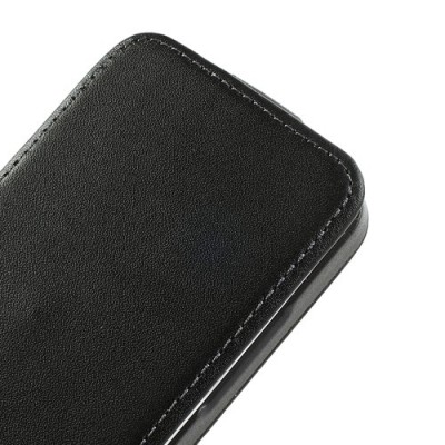 HTC One mini klasisks ādas vertikāli atvēramais melns futrālis / Vacins.lv