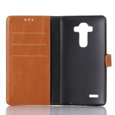 LG G4 H815 atvēramais ādas gaiši brūns retro maciņš (maks) / Vacins.lv