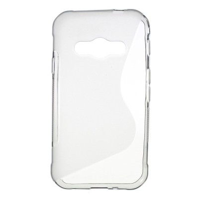 Samsung Galaxy Xcover 3 (G388) skaidrus (permatomas) kieto silikono TPU pilkas dėklas - nugarėlė / Priedai.lt