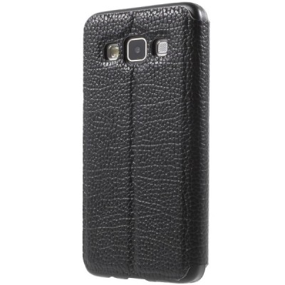 Samsung Galaxy A3 2015 (A300F) Smart Window atvēramais melns maciņš / Vacins.lv