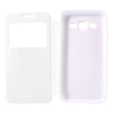 Samsung Galaxy A3 2015 (A300F) Smart Window atvēramais balts maciņš / Vacins.lv