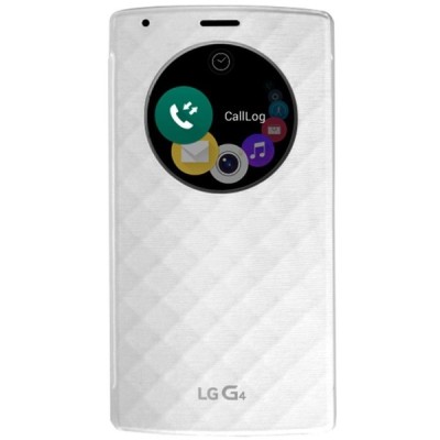 Oficiāls LG G4 (H815) Quick Circle Snap-On balts atvērams maciņš / Vacins.lv