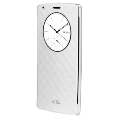 Oficiāls LG G4 (H815) Quick Circle Snap-On balts atvērams maciņš / Vacins.lv