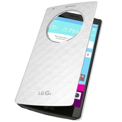 Oficiāls LG G4 (H815) Quick Circle Snap-On balts atvērams maciņš / Vacins.lv