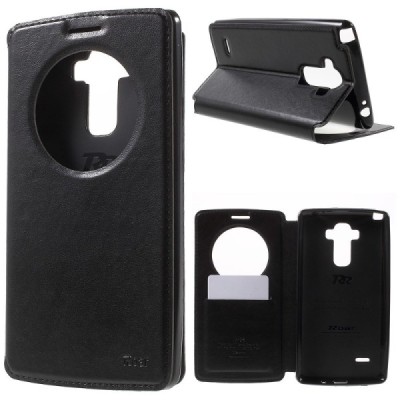 LG G4 Stylus (H635) Roar Noble ādas atvēramais melns maciņš / Vacins.lv