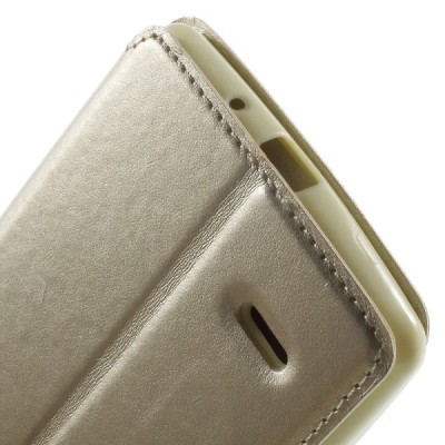 Roar Noble atverčiamas LG G4 Stylus H635 auksinis odinis dėklas / Priedai.lt