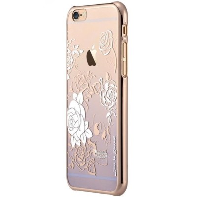 Apple iPhone 6S Plus elegants Devia Crystal Charm Swarovski dzidrs (caurspīdīgs) zelta (violeta) plastmasas apvalks ar kristālie
