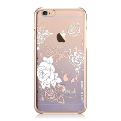Apple iPhone 6S Plus elegants Devia Crystal Charm Swarovski dzidrs (caurspīdīgs) zelta (violeta) plastmasas apvalks ar kristālie