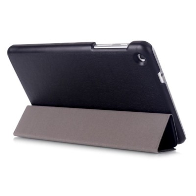 Huawei MediaPad M1 8" atverčiamas juodas odinis dėklas - knygutė / Priedai.lt