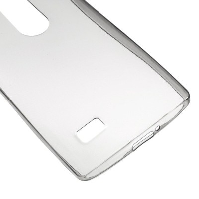 LG Leon 4G LTE (H340, H320) dzidrs (caurspīdīgs) cieta silikona TPU pasaulē planākais pelēks apvalks / Vacins.lv