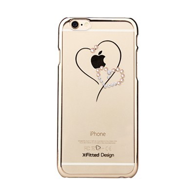 Apple iPhone 6S elegants X-Fitted Crystal Telesthesia Swarovski dzidrs (caurspīdīgs) zelta plastmasas apvalks ar kristāliem / Va