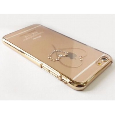 Apple iPhone 6S elegants X-Fitted Crystal Telesthesia Swarovski dzidrs (caurspīdīgs) zelta plastmasas apvalks ar kristāliem / Va