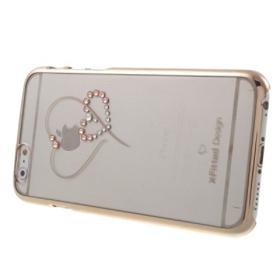 Apple iPhone 6S elegants X-Fitted Crystal Telesthesia Swarovski dzidrs (caurspīdīgs) zelta plastmasas apvalks ar kristāliem / Va
