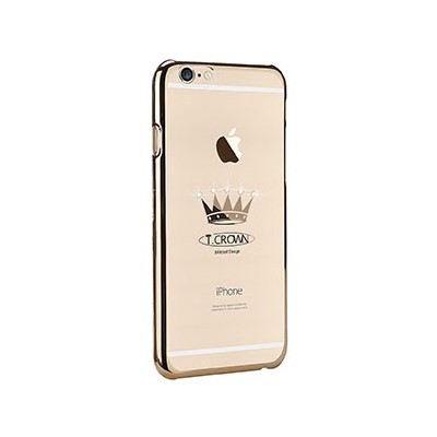 Apple iPhone 6S elegants X-Fitted Crystal Crown Swarovski dzidrs (caurspīdīgs) zelta plastmasas apvalks ar kristāliem / Vacins.l