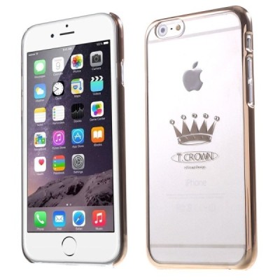 Apple iPhone 6S elegants X-Fitted Crystal Crown Swarovski dzidrs (caurspīdīgs) zelta plastmasas apvalks ar kristāliem / Vacins.l