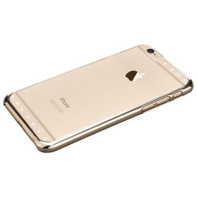 Apple iPhone 6S elegants X-Fitted Crystal Lace Swarovski dzidrs (caurspīdīgs) zelta plastmasas apvalks ar kristāliem / Vacins.lv