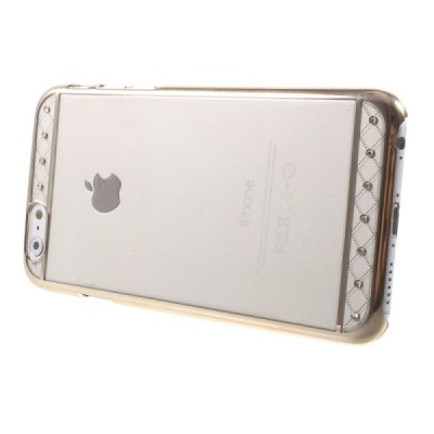Apple iPhone 6S elegants X-Fitted Crystal Lace Swarovski dzidrs (caurspīdīgs) zelta plastmasas apvalks ar kristāliem / Vacins.lv