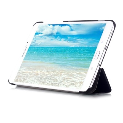 Samsung Galaxy Tab S2 8.0 (T715, T710) atverčiamas juodas odinis dėklas - knygutė (sulankstomas) / Priedai.lt