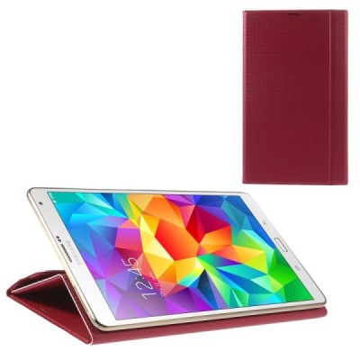 Samsung Galaxy Tab S 8.4 (T705, T700) SMART ādas atvēramais sarkans maciņš / Vacins.lv