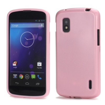„Jelly Case“ rožinis Nexus 4 E960 dėklas (dėkliukas) / Priedai.lt