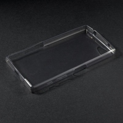 Sony Xperia Z5 Compact skaidrus (permatomas) kieto silikono TPU ploniausias pasaulyje pilkas dėklas / Priedai.lt