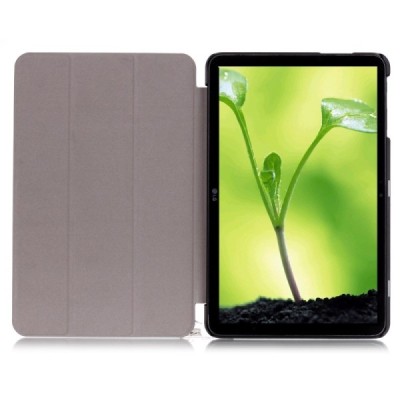 LG G Pad II 10.1" (LG G Pad 2 10.1" LTE V940) atverčiamas juodas odinis dėklas - knygutė / Priedai.lt