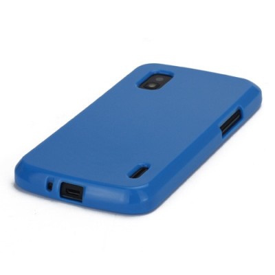 Nexus 4 E960 Jelly Case zils cieta silikona (TPU) futrālis / Vacins.lv