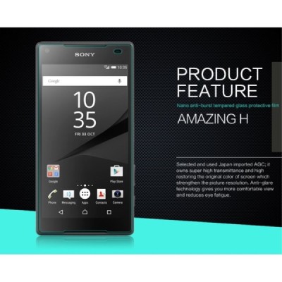 Sony Xperia Z5 Compact „Nillkin“ H Tempered Glass sustiprintos apsaugos apsauginis ekrano stiklas 0.33 mm / Priedai.lt