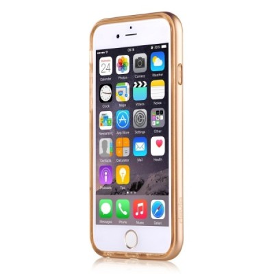 Apple iPhone 6S elegants Devia Fresh dzidrs (caurspīdīgs) zelta plastmasas apvalks / Vacins.lv