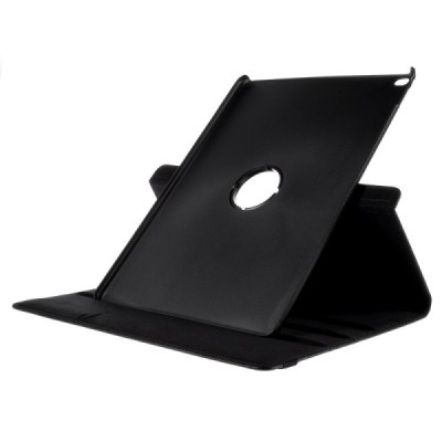 Apple iPad Pro 12.9"atvēramais melns ādas maciņš, grozās 360° grādu apjomā / Vacins.lv