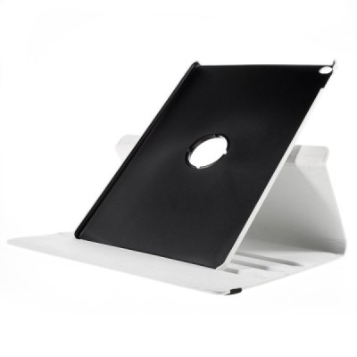 Apple iPad Pro 12.9" atvēramais balts ādas maciņš, grozās 360° grādu apjomā / Vacins.lv