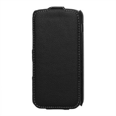 „Lychee“ Nexus 4 E960 ādas vertikāli atvēramais melns maciņš / Vacins.lv