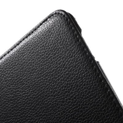 Apple iPad mini 4 (iPad mini 2019) atvēramais melns ādas maciņš, grozās 360° grādu apjomā / Vacins.lv