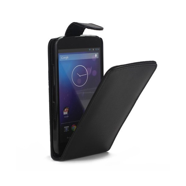 Klasikinis atverčiamas dėklas - juodas (Nexus 4)