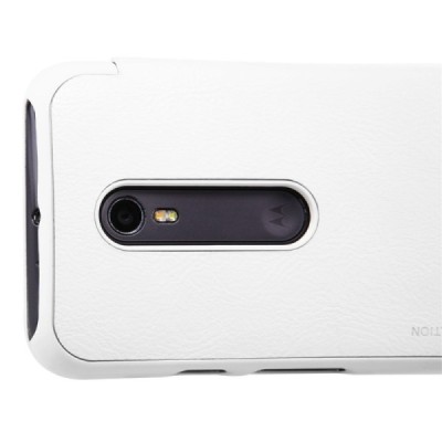 Greznais „Nillkin“ Qin sērijas ādas atvērams balts Motorola Moto G 3rd (3 Gen) maciņš / Vacins.lv