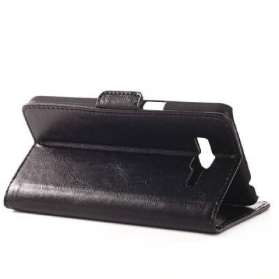 Samsung Galaxy Grand Prime (G530) atverčiamas juodas odinis dėklas - piniginė / Priedai.lt