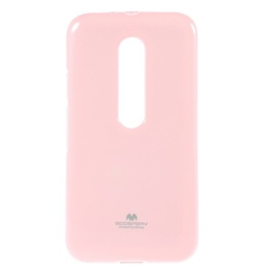 Motorola Moto G 3 kartos (Gen 3) šviesiai rožinis Mercury kieto silikono (TPU) dėklas / Priedai.lt