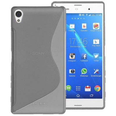 Sony Xperia Z5 kieto silikono TPU skaidrus pilkas dėklas - nugarėlė / Priedai.lt