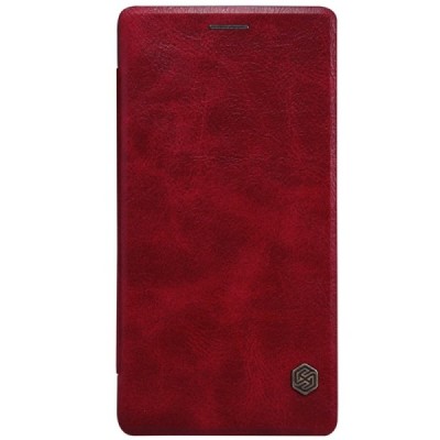 Greznais „Nillkin“ Qin sērijas ādas atvērams sarkans OnePlus 2 (Two) maciņš / Vacins.lv