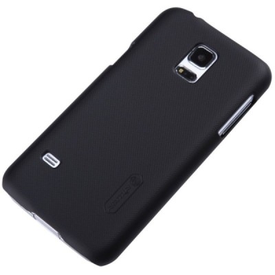 Samsung Galaxy S5 mini Nillkin Frosted Shield melns plastmasas apvalks + ekrāna aizsargplēve / Vacins.lv