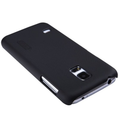 Samsung Galaxy S5 mini Nillkin Frosted Shield melns plastmasas apvalks + ekrāna aizsargplēve / Vacins.lv