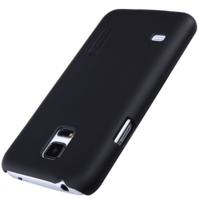 Samsung Galaxy S5 mini Nillkin Frosted Shield melns plastmasas apvalks + ekrāna aizsargplēve / Vacins.lv